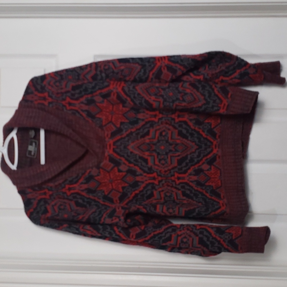 Givenchy V-Neck Sweater in Red and Black